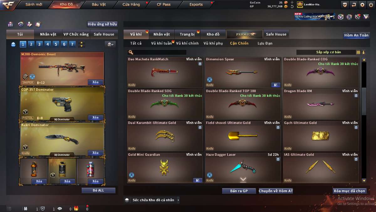 shop acc cf uy tin gia re